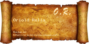 Oriold Rella névjegykártya